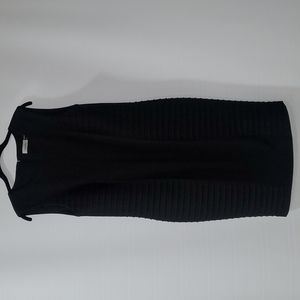 Calvin Klein Size 14 Black Dress with Ribbed Sides